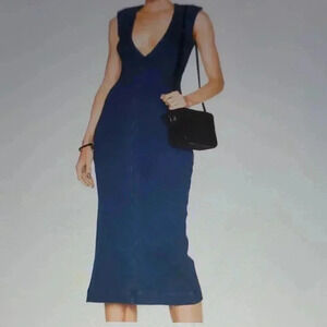 AG FITTED DEEP V LONG STRETCH DRESS